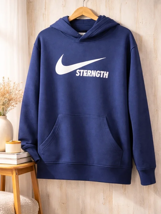 Nike Blue Strength Logo Pullover Hoodie - Picture 1 of 4